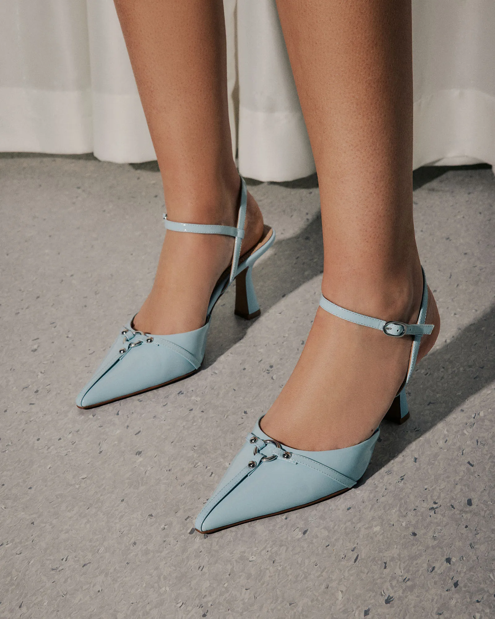 YURI Elegant Sky Blue Patent High Heels