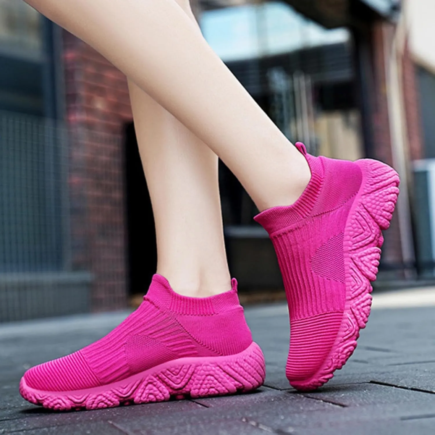 ZSpzx Sneakers for Women Air Cushioned Padded Insole Slip on Walking Casual Shoes Arch Support Orthopedic Breathable Workout Shoe Arch Support Jogging Tennis Sneaker for Gym Travel Daily Wear