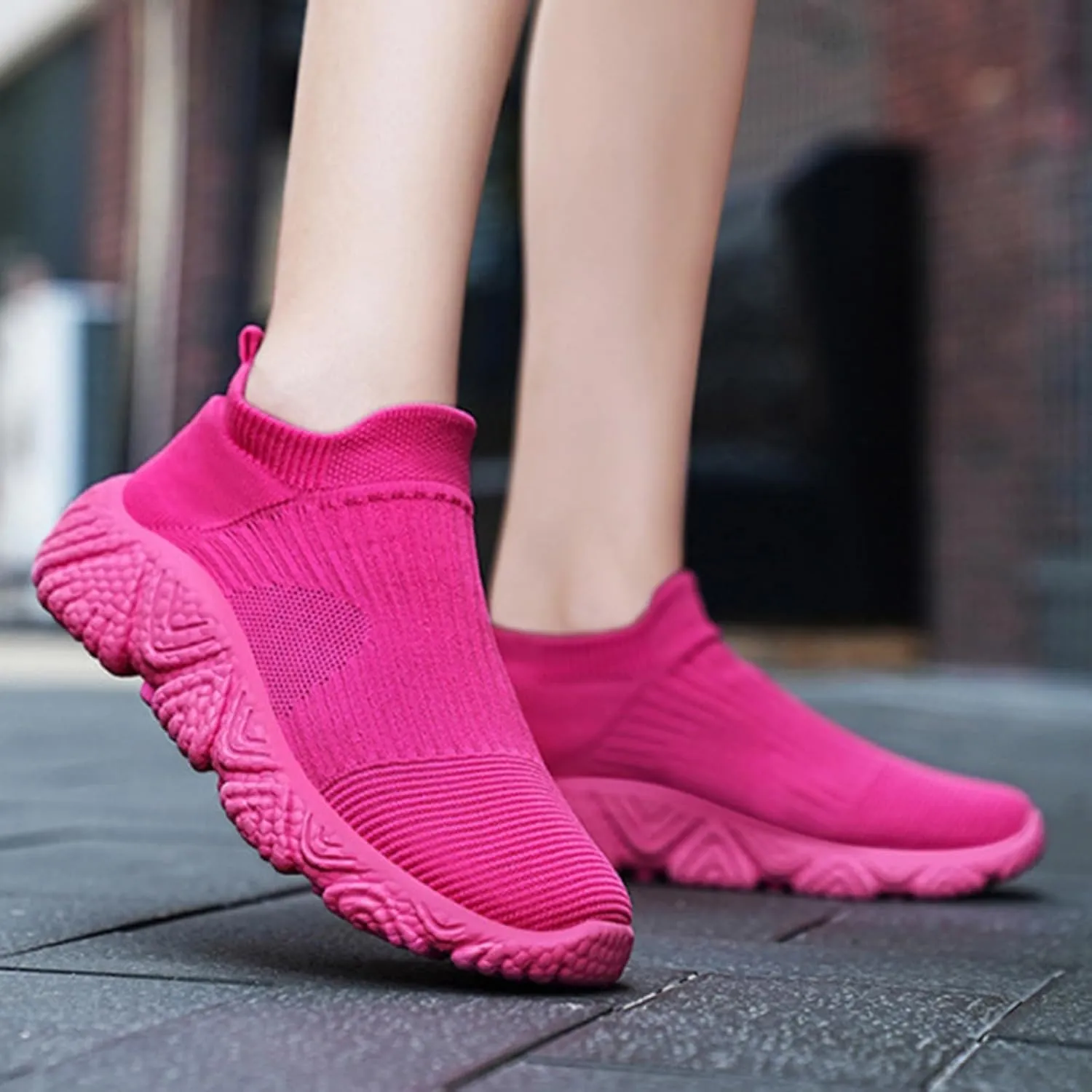 ZSpzx Sneakers for Women Air Cushioned Padded Insole Slip on Walking Casual Shoes Arch Support Orthopedic Breathable Workout Shoe Arch Support Jogging Tennis Sneaker for Gym Travel Daily Wear