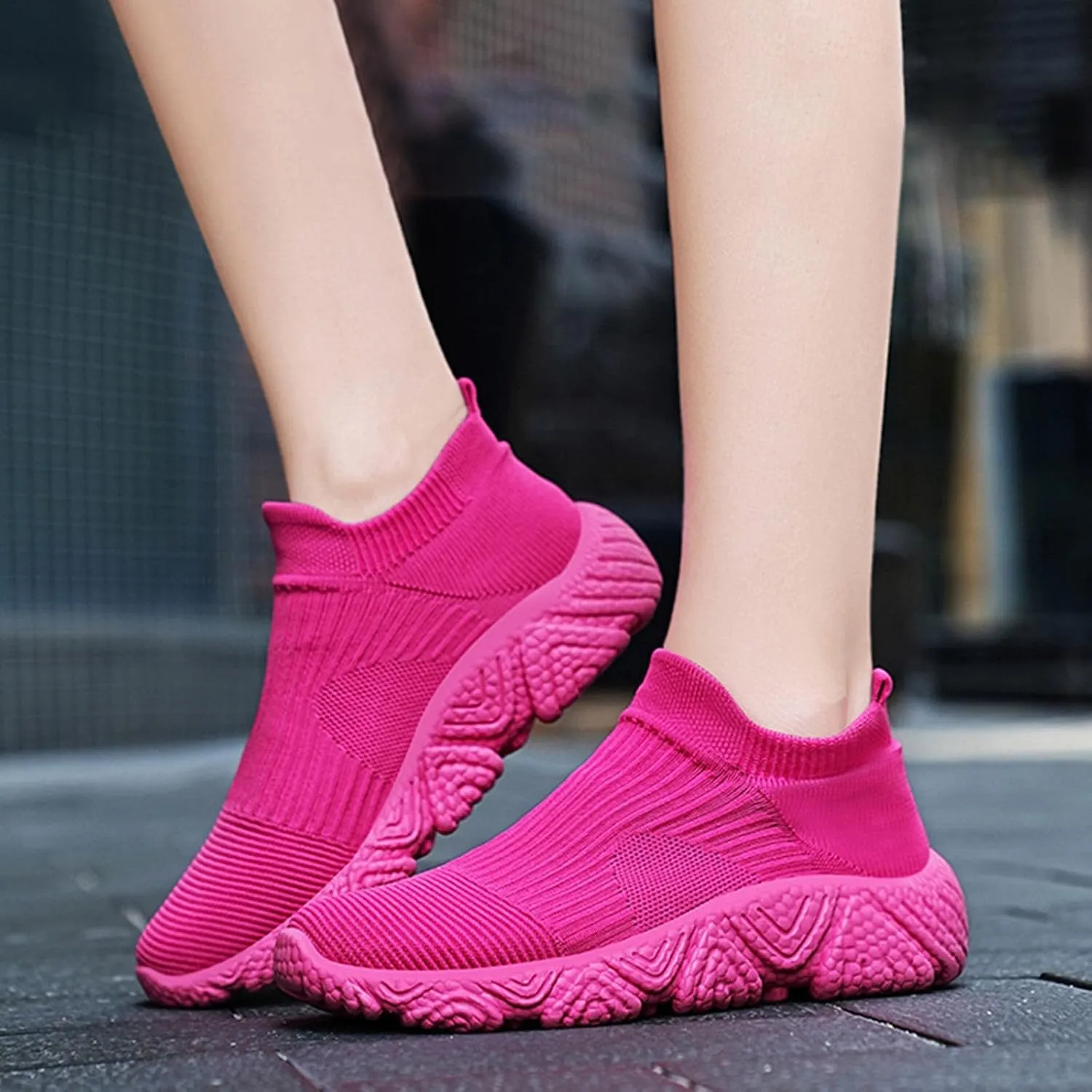 ZSpzx Sneakers for Women Air Cushioned Padded Insole Slip on Walking Casual Shoes Arch Support Orthopedic Breathable Workout Shoe Arch Support Jogging Tennis Sneaker for Gym Travel Daily Wear
