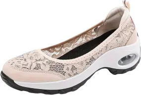 ZSpzx Women's Fashion Sneakers Orthopedic Backless Solid Color Running Platform Shoes Mesh Breathable Casual Arch Support Walking Wedge Shoe Jogging Tennis Sneaker Slip On Comfy Footwear