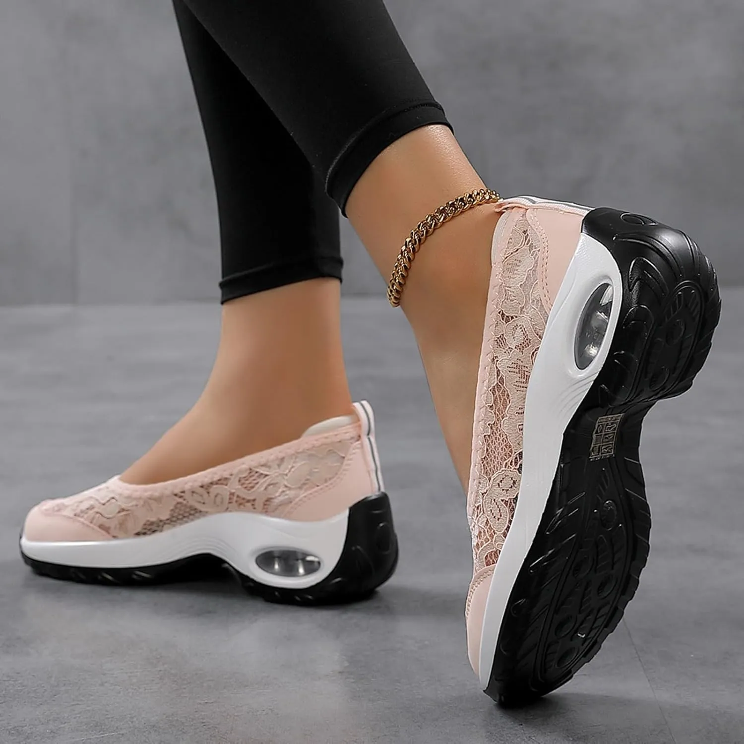 ZSpzx Women's Fashion Sneakers Orthopedic Backless Solid Color Running Platform Shoes Mesh Breathable Casual Arch Support Walking Wedge Shoe Jogging Tennis Sneaker Slip On Comfy Footwear